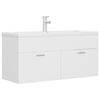 vidaXL Mobile Bagno con Lavabo Integrato Bianco in Legno Multistrato