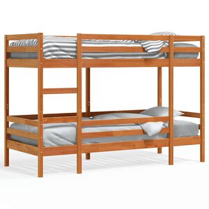 vidaXL Letto a Castello Marrone Cera 75x190 cm in Legno di Pino