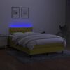 vidaXL Letto a Molle con Materasso e LED Verde 120x200cm in Tessuto