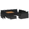 vidaXL Set Divano da Giardino 13 pz Nero polyrattan