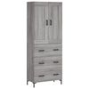 vidaXL Credenza Grigio Sonoma 69,5x34x180 cm in Legno Multistrato