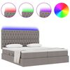 vidaXL Letto con luci a strisce a LED Talpa 200 x 200 cm Tessuto