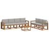 vidaXL Set di divani da esterno 8 pcs Grigio Naturale e Chiaro