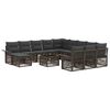 vidaXL Set Divano da Giardino 13 pcs Grigio e Grigio Scuro polyrattan