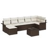 vidaXL Set Divano da Giardino 8 pz Marrone polyrattan