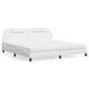 vidaXL Letto Viana con Materasso Bianco 200x200cm in Similpelle