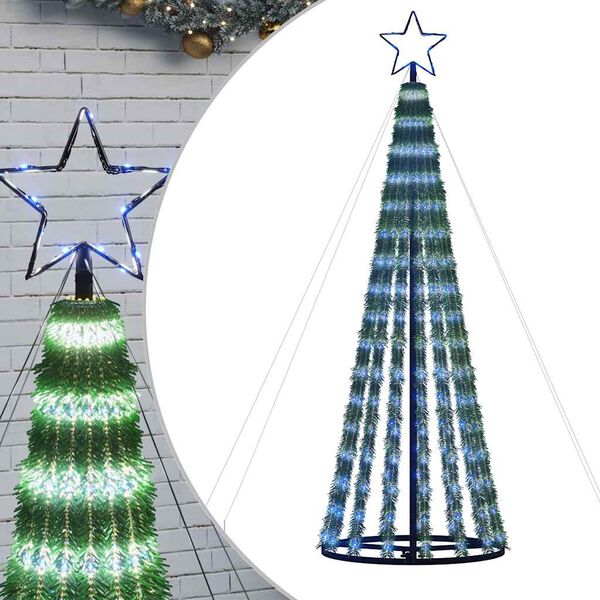 vidaXL Albero di Natale a LED 275 LED Blu 180 cm