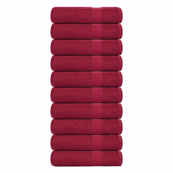 vidaXL Asciugamani da Doccia FROGN 10 pz Bordeaux 70x140 cm 360 g/m&sup2;