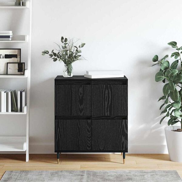 vidaXL Credenza Rovere Nero 60 x 35 x 70 cm