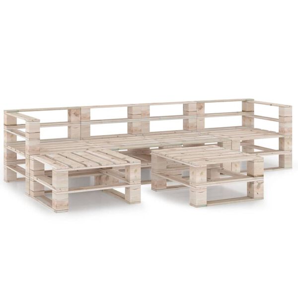 vidaXL Set Salotto Giardino in Pallet 6 pz in Legno di Pino