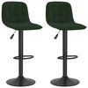 vidaXL Sgabelli da Bar 2 pz Verde Scuro in Velluto