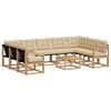 vidaXL Set di divani da esterno con cuscino 10 pcs Bianco e Beige