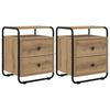 vidaXL Armadio da Notte 2 pz Rovere Artigianale Legno ingegnerizzato