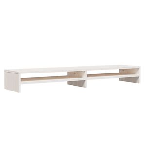 vidaXL Supporto per Monitor Bianco 100x24x13 cm Legno Massello di Pino