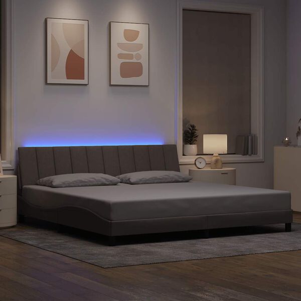 vidaXL Giroletto senza Materasso Hanko Tortora 200x200 cm in Tessuto