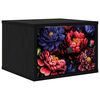 vidaXL Mobiletto da comodino a parete KIEL Rovere Nero 36 x 33 x 25 cm