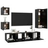 vidaXL Set di Mobili Porta TV 5 pz Nero in Legno Multistrato