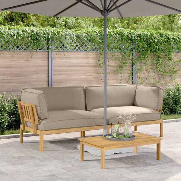 vidaXL Set di divani con cuscino 2 pcs Talpa Legno di Acacia Massello