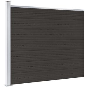 vidaXL Pannello di Recinzione in WPC 175x146 cm Nero