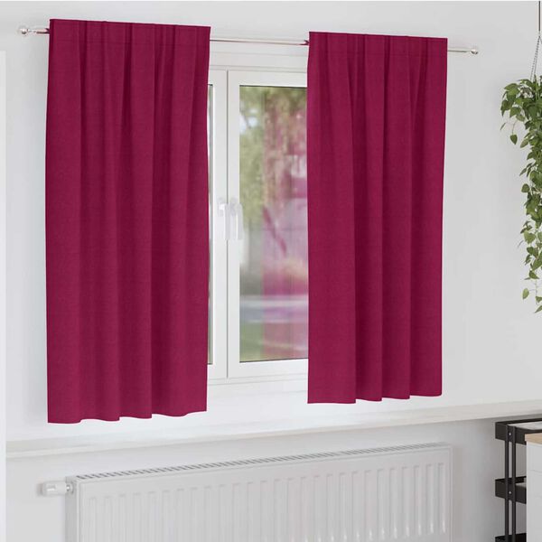 vidaXL Tende Blackout con Anelli 2 pcs Rosso Vino 175 x 140 cm