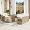 vidaXL Set Divano da Giardino 10 pcs Beige e Crema polyrattan