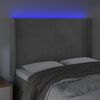 vidaXL Testiera a LED Grigio Chiaro 147x16x118/128 cm in Velluto