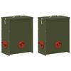 vidaXL Feeder per pollo 2 pcs Verde oliva 32,5 x 20,5 x 43 cm