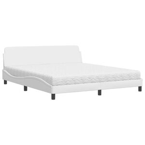 vidaXL Letto con Materasso Dover Bianco 180x200 cm in Similpelle