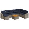 vidaXL Set Divano da Giardino 9 pz con Cuscini Grigio in Polyrattan