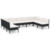 vidaXL Set Divani da Giardino 9 pz con Cuscini in Polyrattan Nero