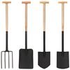 vidaXL Set Attrezzi Giardinaggio 4pz Impugnatura T Acciaio Legno Duro