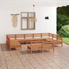 vidaXL Set Salotto da Giardino 11 pz in Legno Massello di Pino Ambra