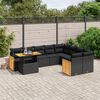 vidaXL Set Divani da Giardino 10pz con Cuscini in Polyrattan Nero