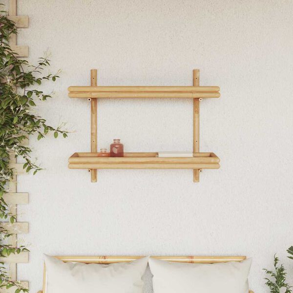 vidaXL Scaffale da parete Marrone 39 x 26 x 60 cm Bamb&ugrave;