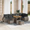 vidaXL Set Divano da Giardino 9 pcs Grigio polyrattan