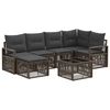 vidaXL Set Divano da Giardino 7 pz Grigio polyrattan