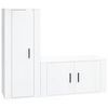 vidaXL Set di Mobili Porta TV 2 pz Bianco Lucido in Legno Multistrato