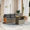 vidaXL Set Divano da Giardino 5 pz con Cuscini Grigio in Polyrattan