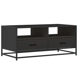 vidaXL Tavolino Salotto Nero 100x50x45 cm Legno Multistrato e Metallo