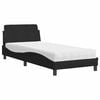 vidaXL Letto con Materasso Dover Nero 90x200 cm in Tessuto