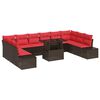 vidaXL Set Divano da Giardino 11 pz Marrone polyrattan