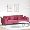 vidaXL Divano con cuscino Rosso Vino 250 x 77 x 76 cm Velluto