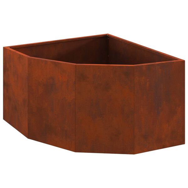 vidaXL Vaso d'angolo Ruggine 60 x 60 x 35 cm acciaio corten