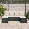vidaXL Set Divano da Giardino con cuscino 6 pcs Nero polyrattan