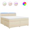 vidaXL Giroletto a Molle con Materasso Crema 180x200 cm in Tessuto