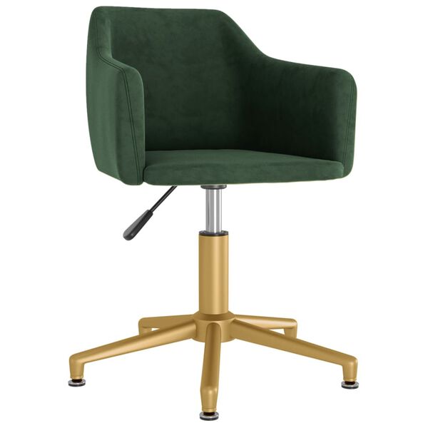 vidaXL Sedia da Pranzo Girevole Verde Scuro in Velluto