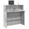 vidaXL Banco Reception Grigio Cemento 100x50x103,5cm Legno Multistrato
