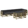 vidaXL Set Divani da Giardino 8pz con Cuscini Legno Impregnato di Pino