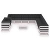 vidaXL Set Divani da Giardino 12 pz Cuscini Bianchi Massello di Pino