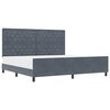 vidaXL Letto a molle con testiera Grigio scuro 200 x 200 cm Velluto